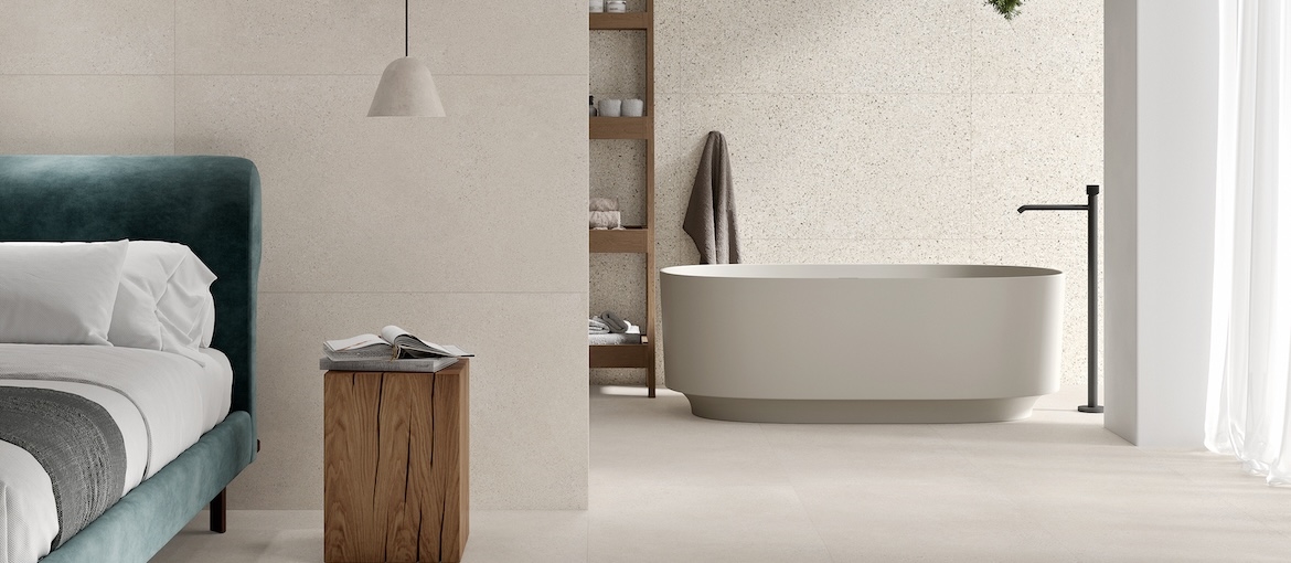 Terrazzo série COMPACT 60×60: jemné terrazzo, moderní styl, nadčasový design. Teď v akci za –38 %(590 Kč/m²)