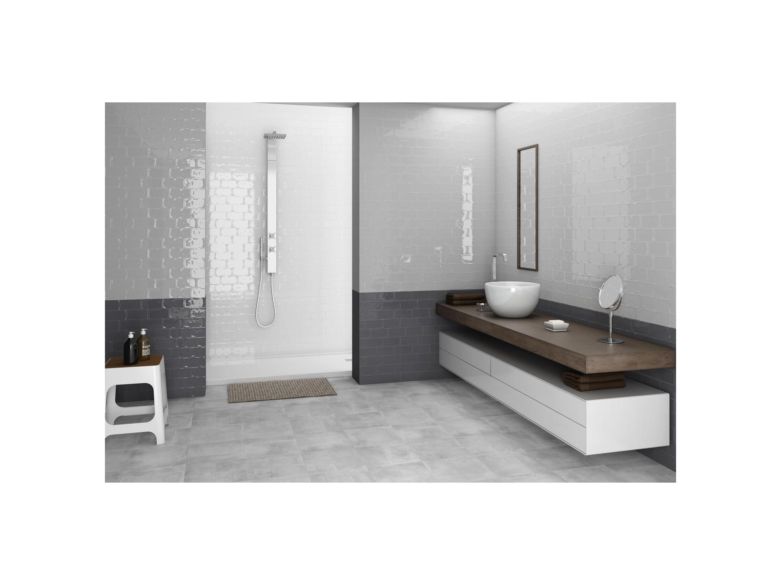 Alfaro Gris Brillo 7,5X15