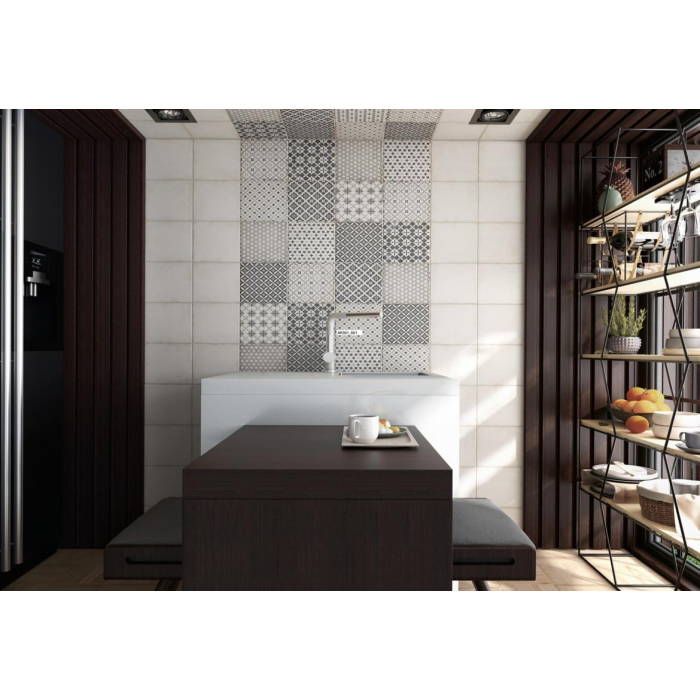 Art Nouveau Woad Blue 20x20