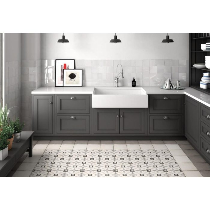 Art Nouveau Woad Blue 20x20