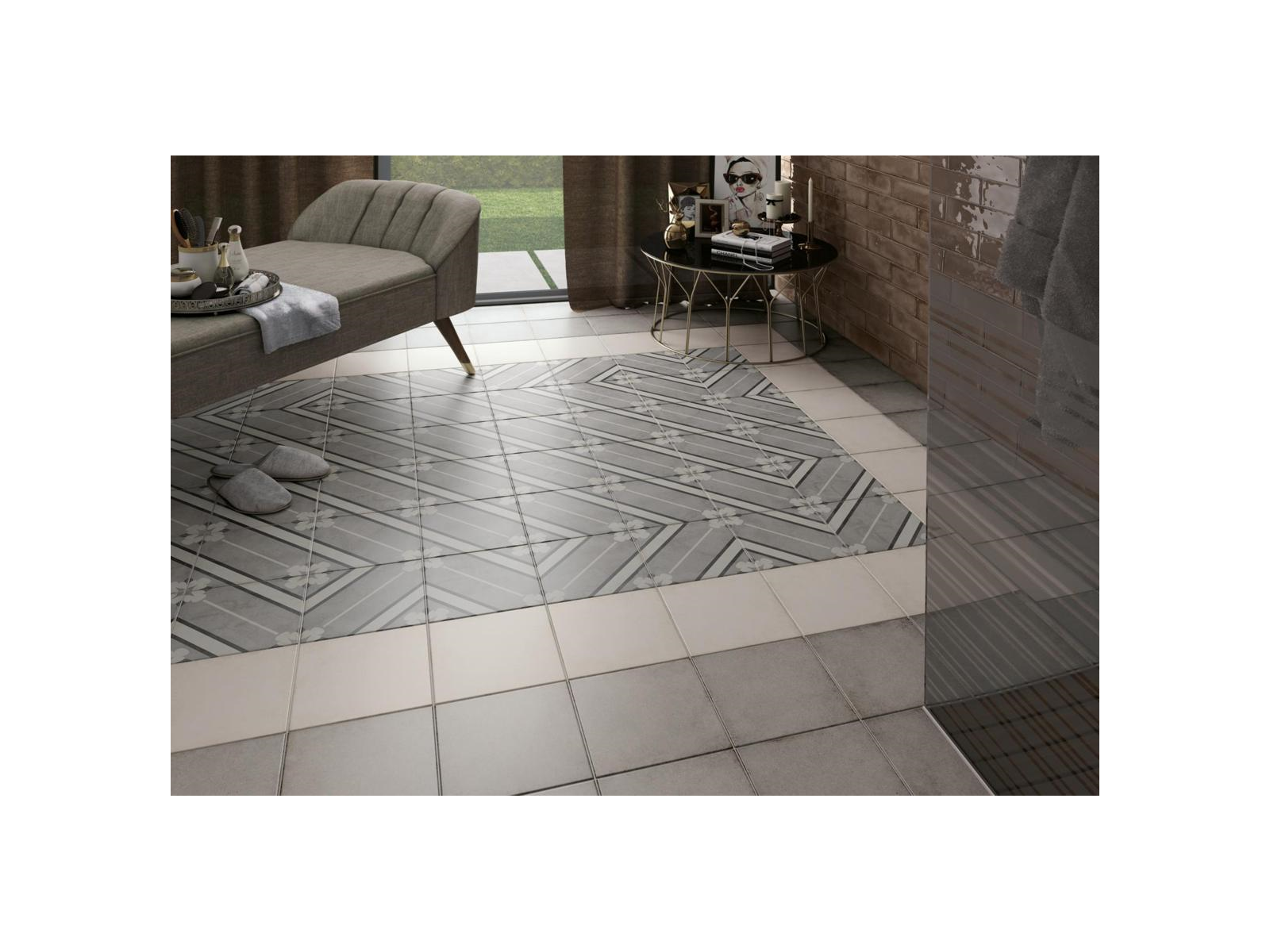 Art Nouveau Woad Blue 20x20