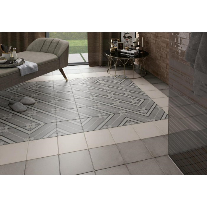 Art Nouveau Woad Blue 20x20