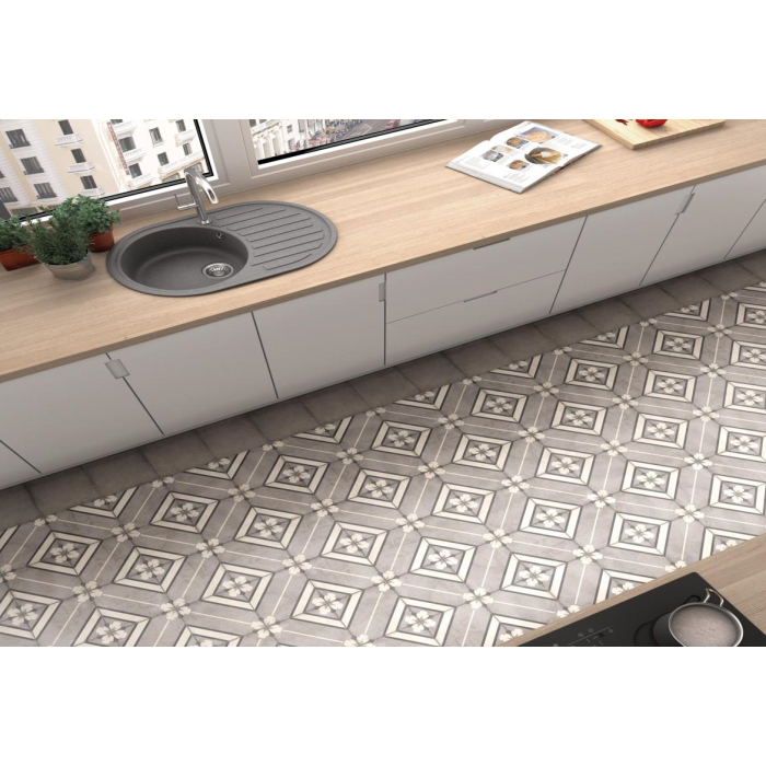 Art Nouveau Woad Blue 20x20