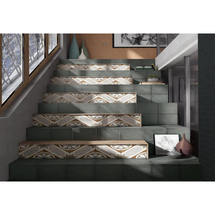 Art Nouveau Woad Blue 20x20