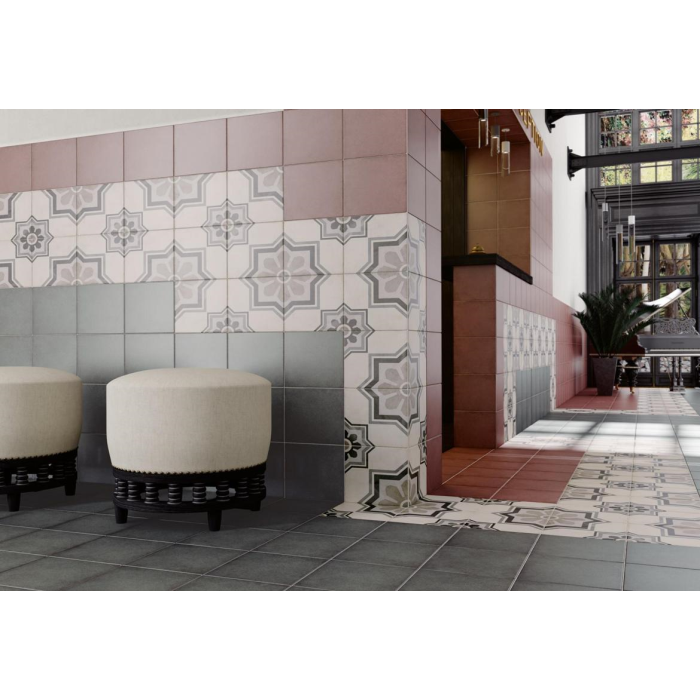 Art Nouveau Woad Blue 20x20