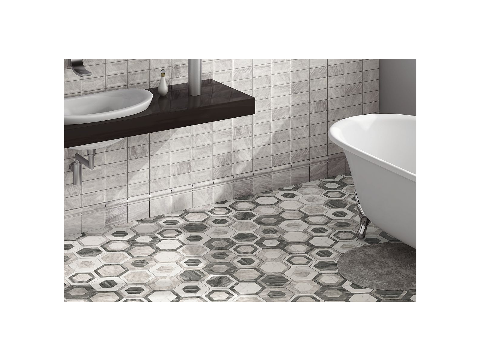 Bardiglio Hexagon Dark 17,5x20