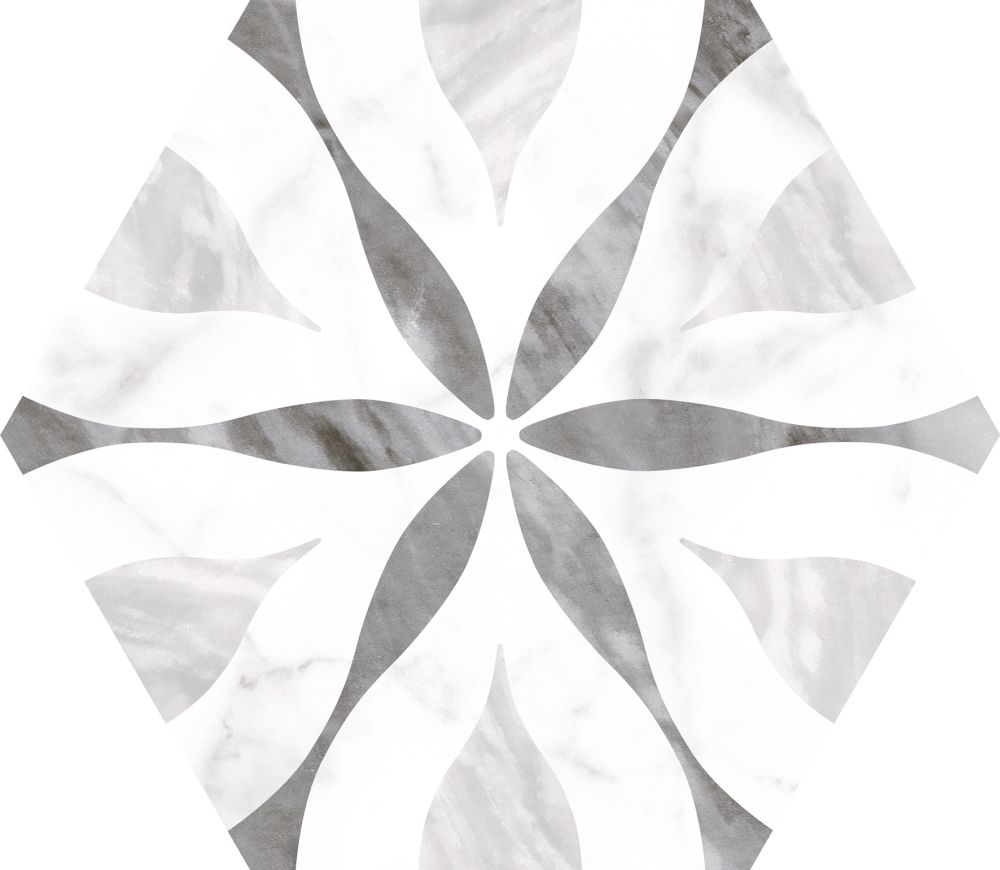 Bardiglio Hexagon Flower 20x17,5