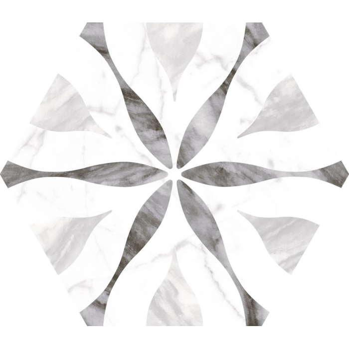 Bardiglio Hexagon Flower 20x17,5