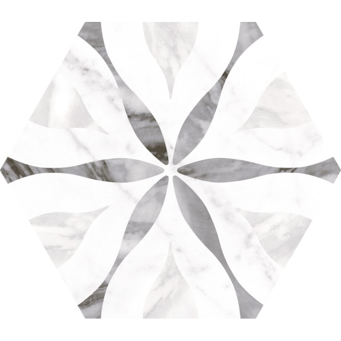 Bardiglio Hexagon Flower 20x17,5