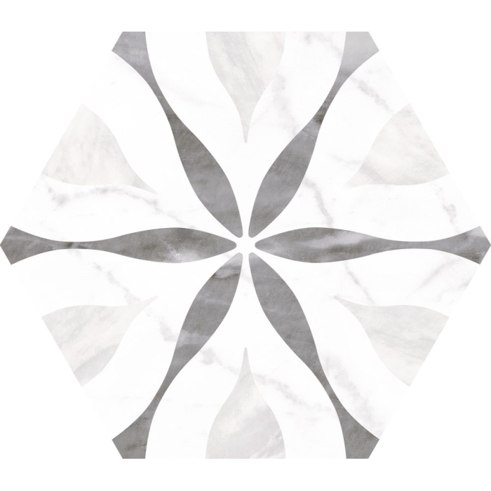 Bardiglio Hexagon Flower 20x17,5