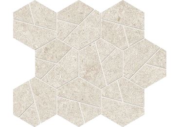 Boost Stone White Mosaico Hex 25×28,5