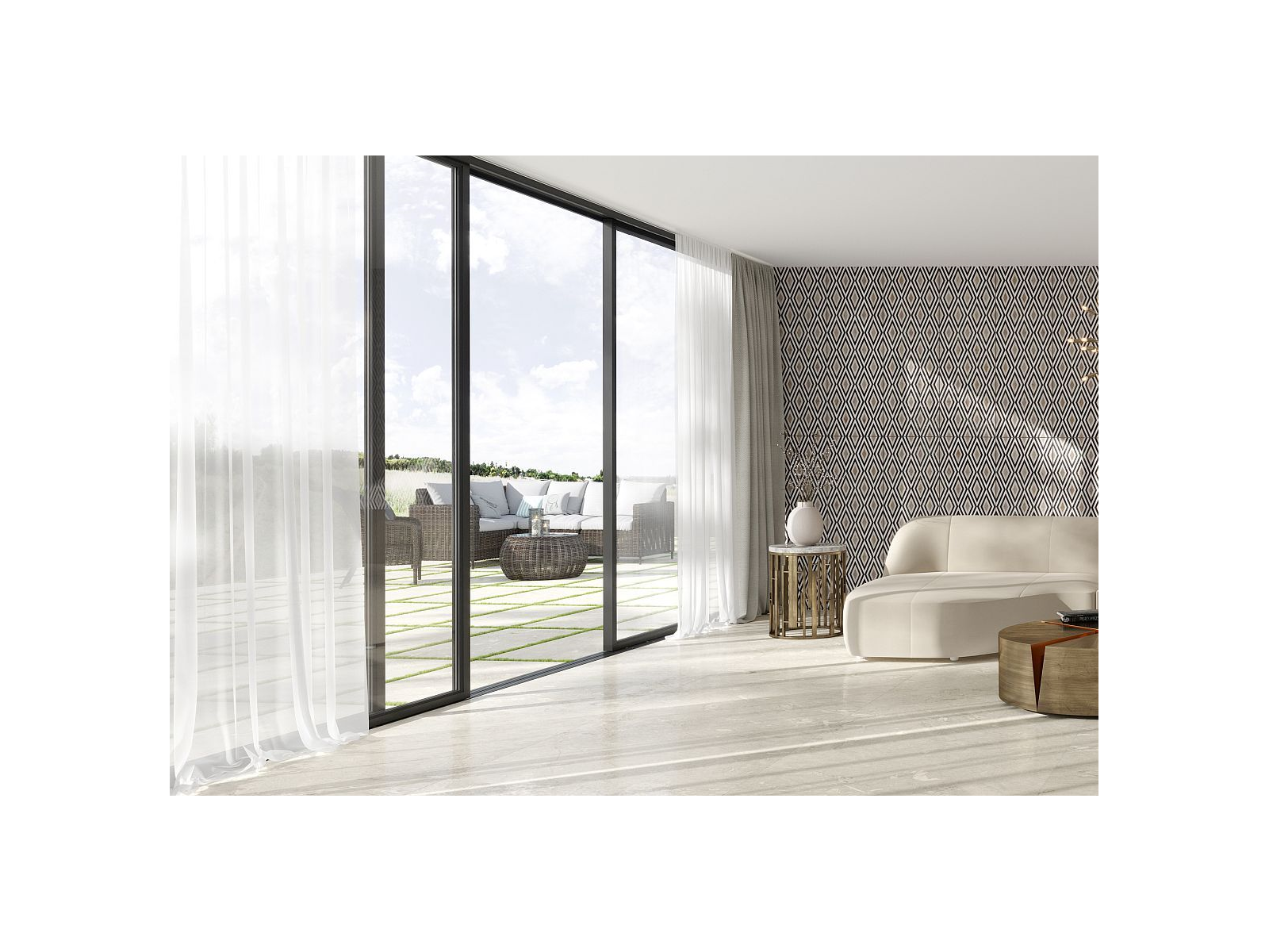 Borghini White Glossy Decor 44,6x119,3