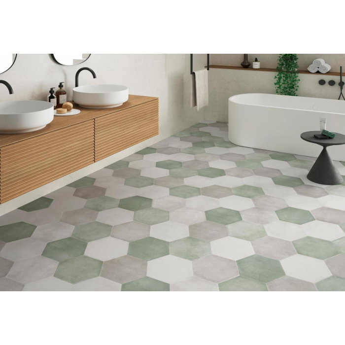 Capri Aqua Hex 23X27