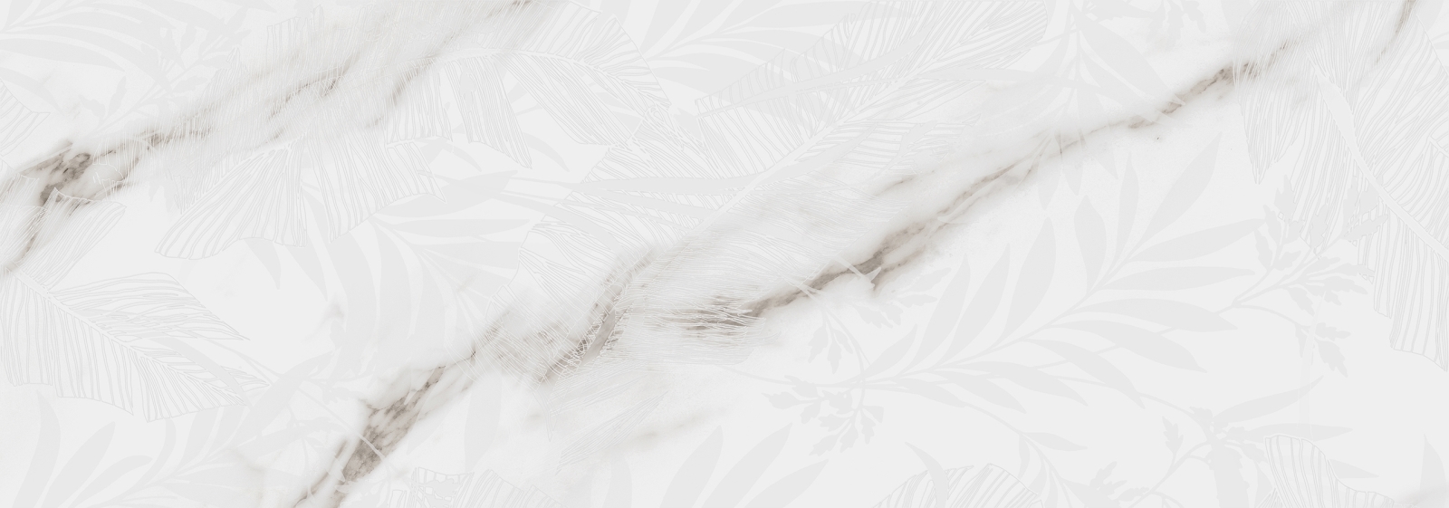 Carrara Leaves Wht  Gloss 31,6X90