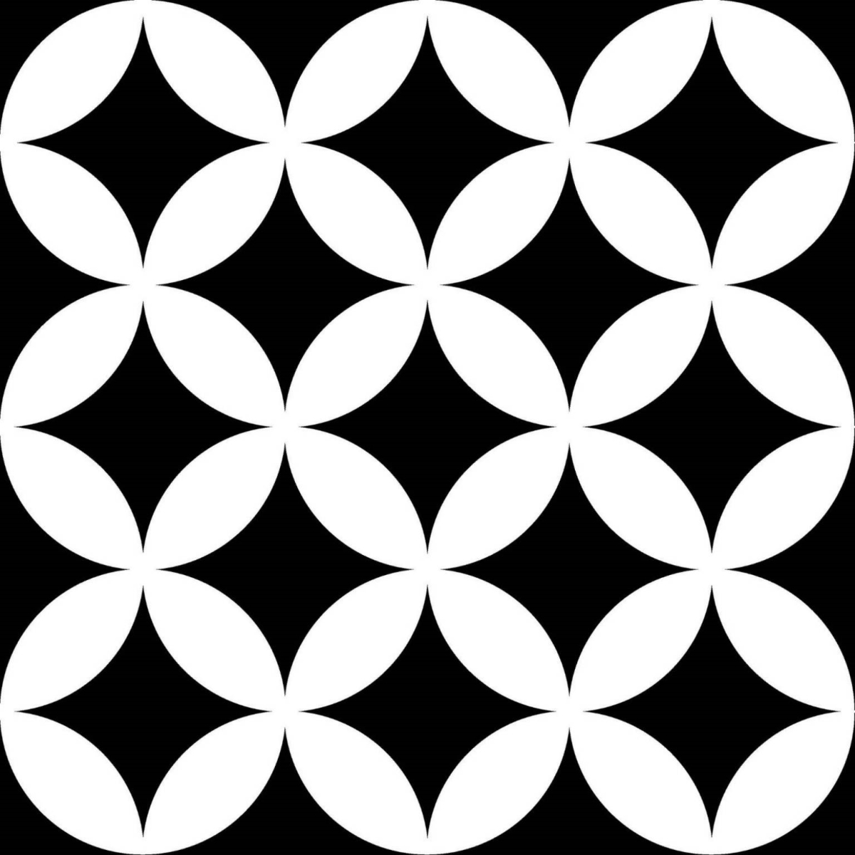 District Circles Black Porc. 20X20