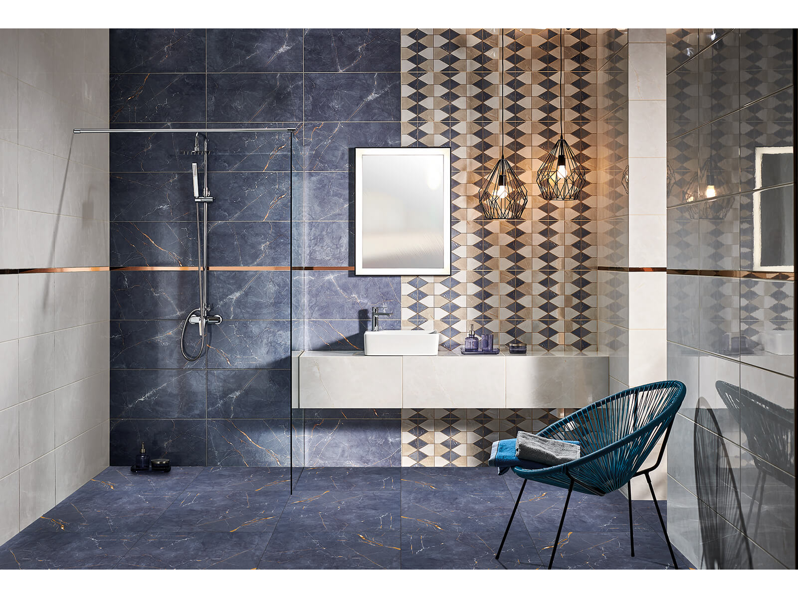 Dlažba  Chic Stone Blue Pololesk Rektifikovaná 60X120