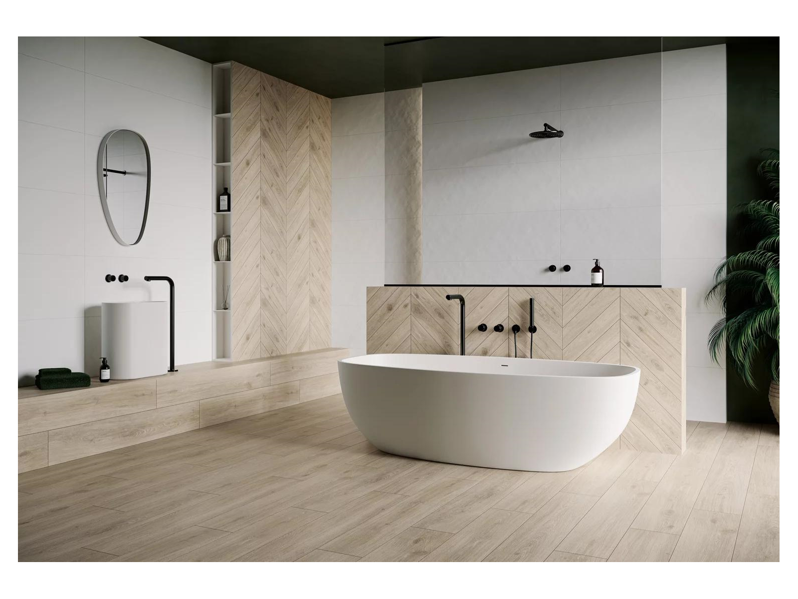 Dlažba  Heartwood Latte Struktura Mat Rektifikovaná 20X120