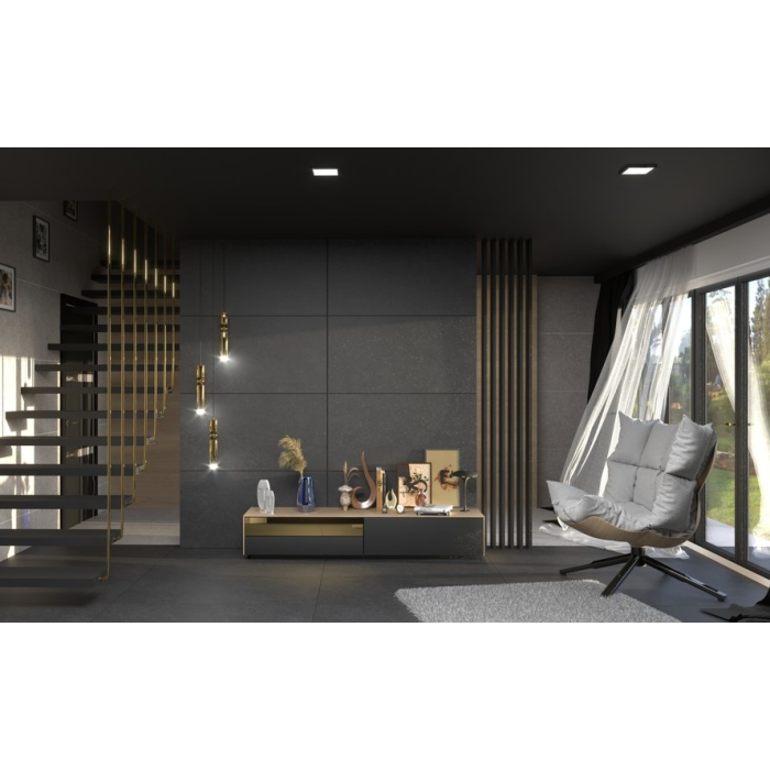 Dlažba  Zimba Black Struktura Mat Rektifikovaná 79,8X79,8