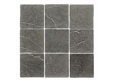 Gea Carved Charcoal Matt 12X12