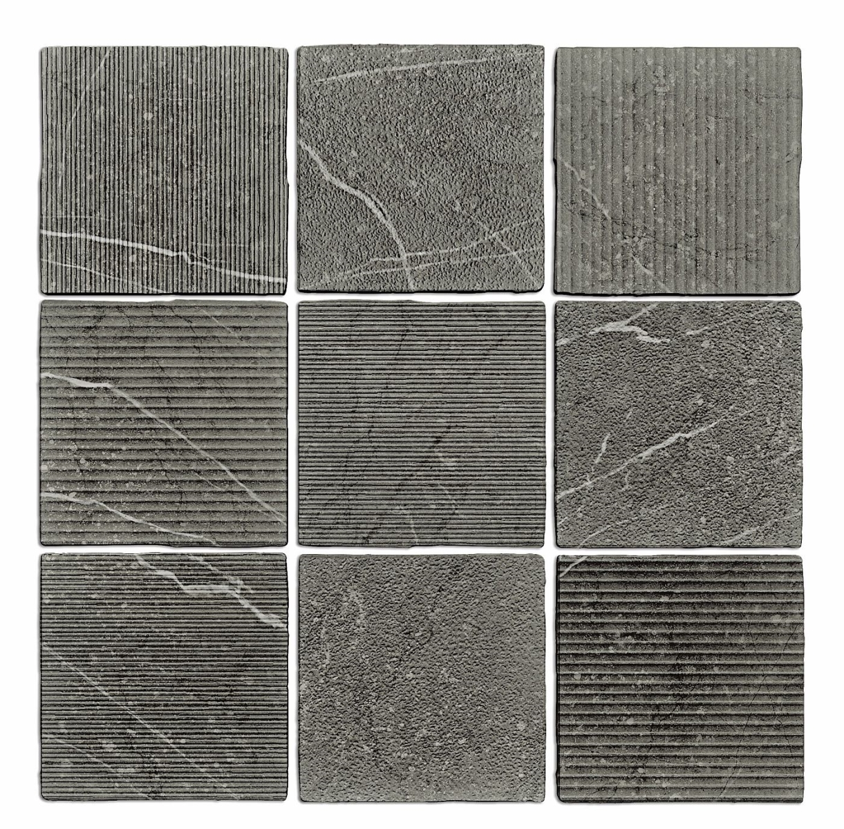 Gea Carved Charcoal Matt 12X12