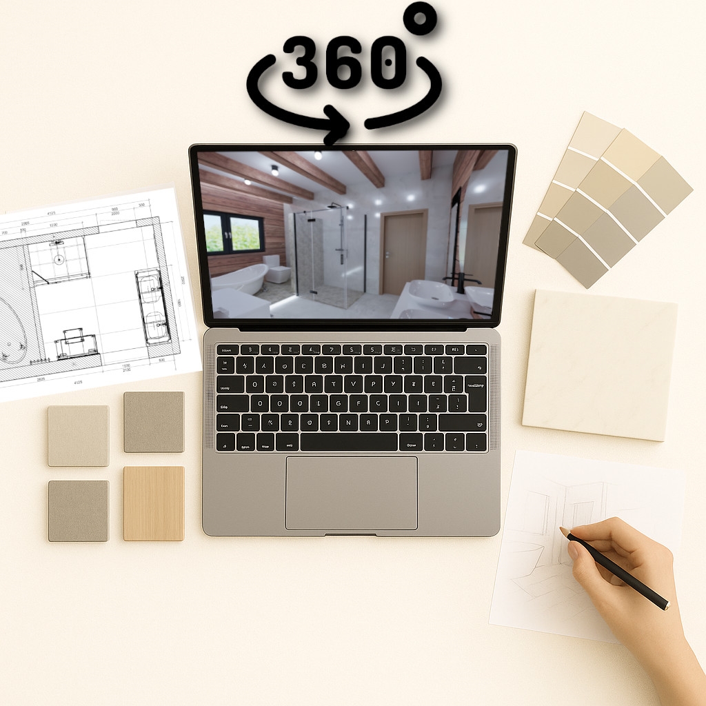 Grafický návrh - 3D vizualizace a virtuální 360 st. prohlídka koupelny