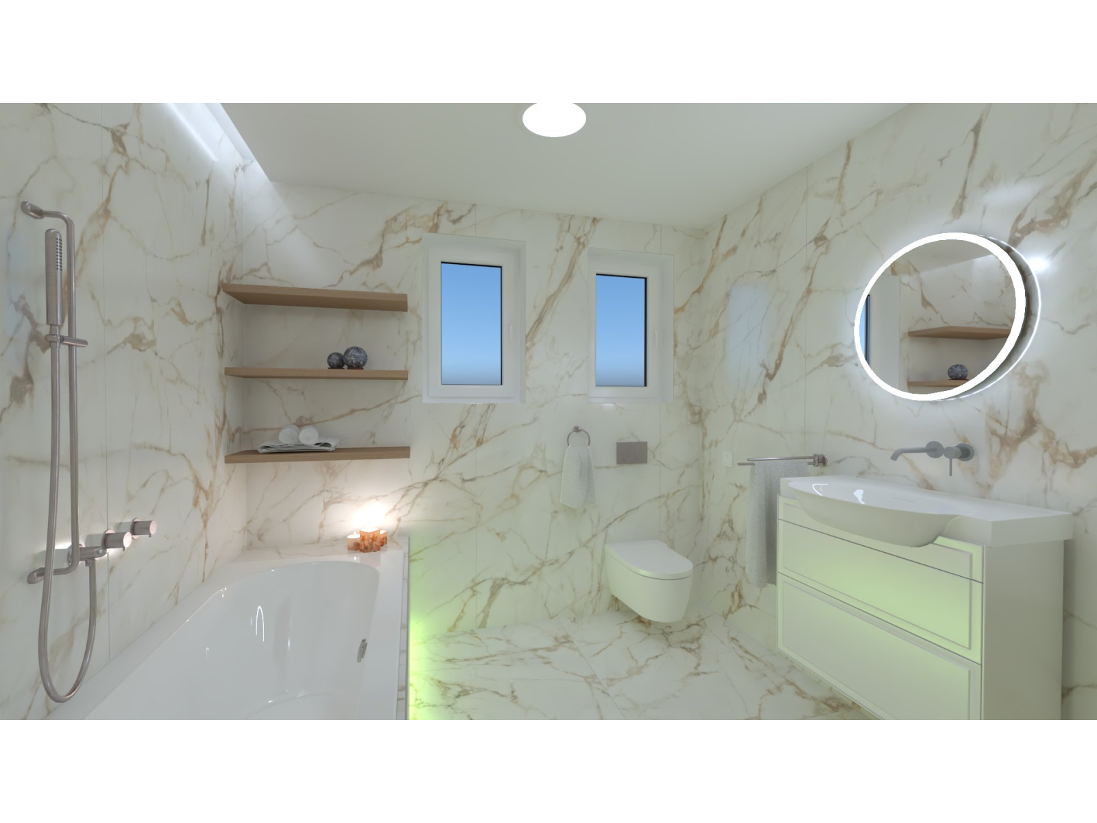 Grafický návrh - 3D vizualizace a virtuální 360 st. prohlídka koupelny