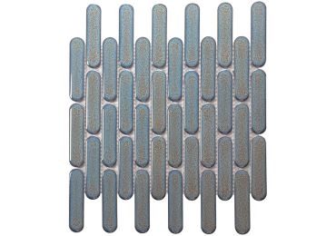 Grey Blue Glossy Oval 30X30