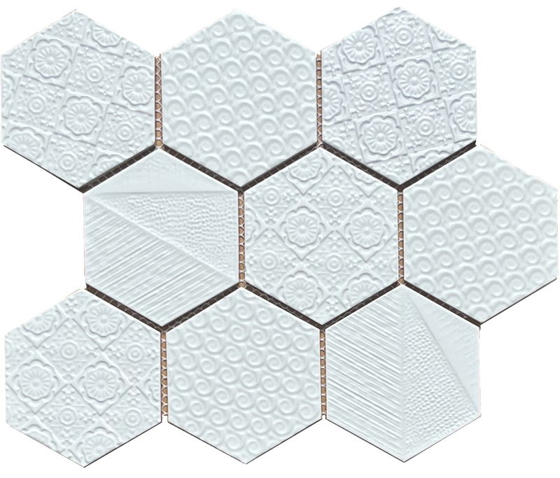Hex10 White Mat Reliev 29,5X26