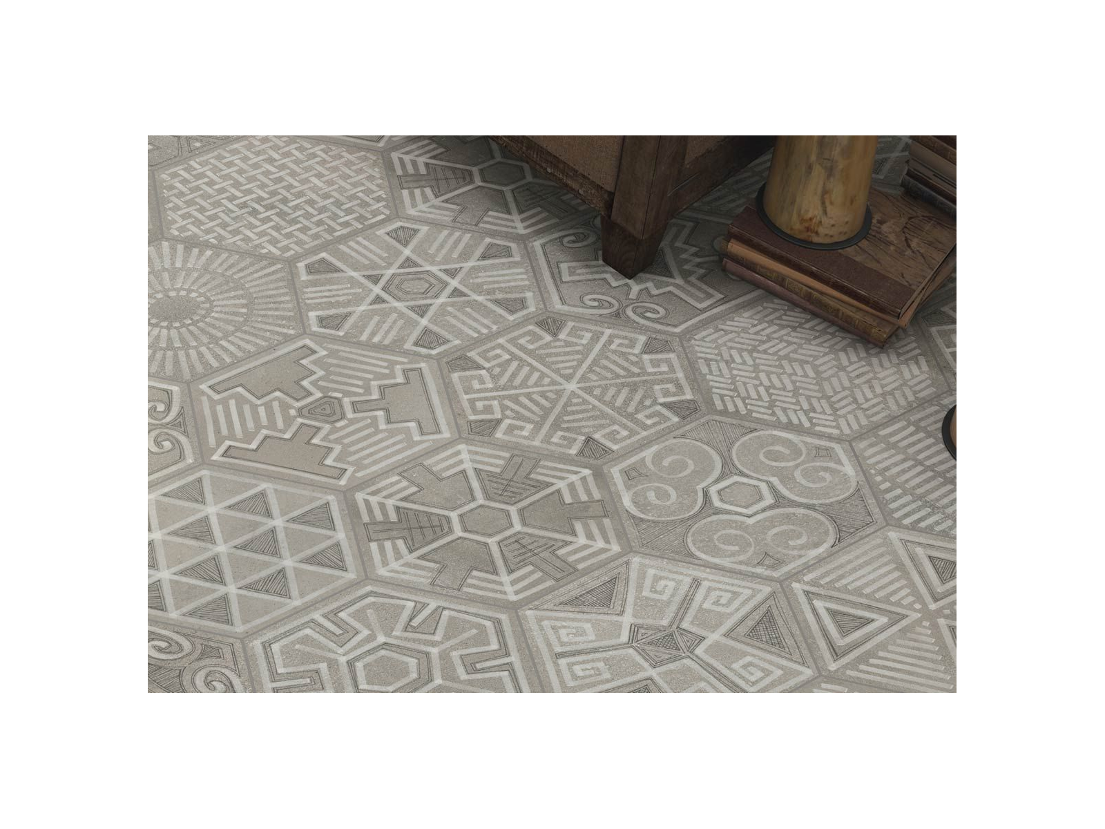 Hexagono Rift Grafito 26,6x23