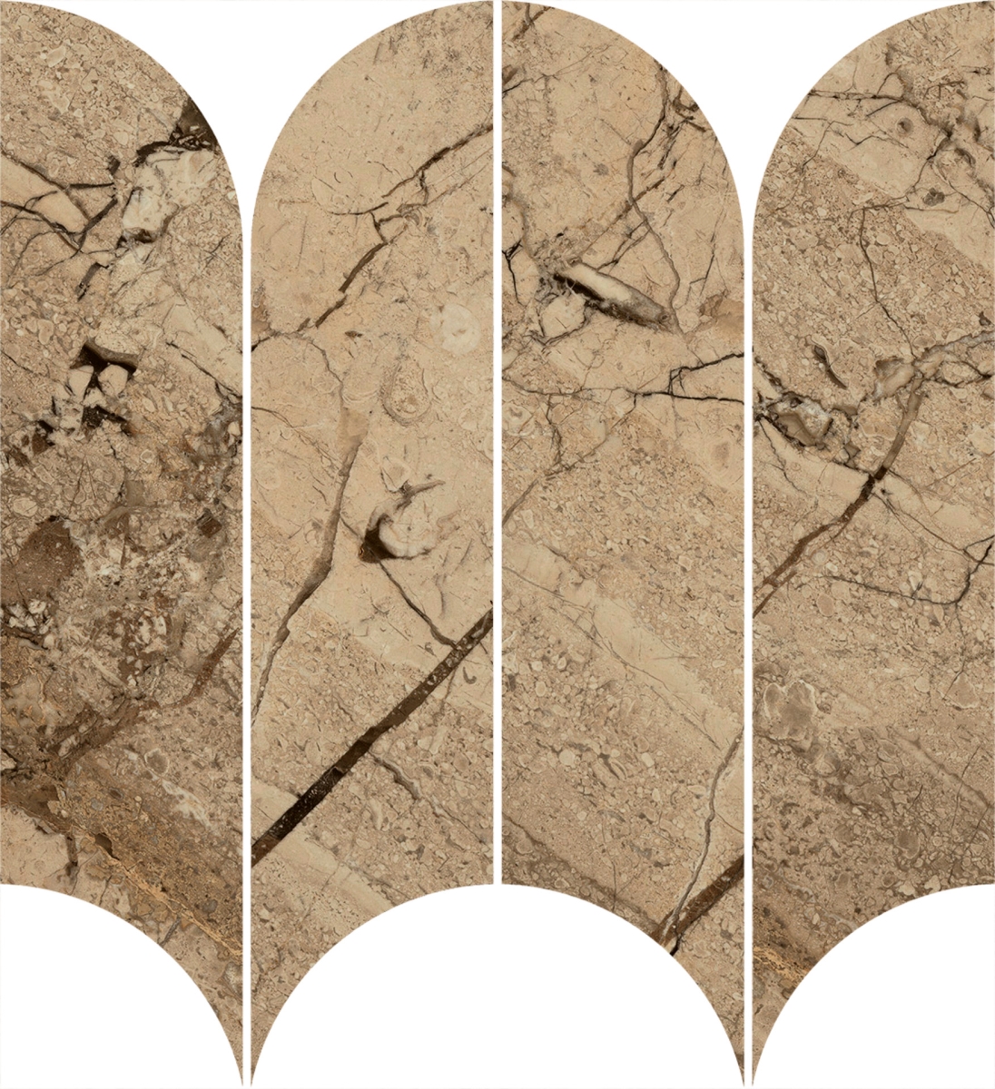 Incanto Breccia Aurora Glossy Mosaico Ventaglio 28,1X31