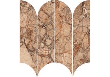 Incanto Breccia Pernice Glossy Mosaico Ventaglio 28,1X31