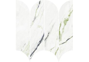 Incanto Calacatta Green Mosaico Ventaglio 28,1X31