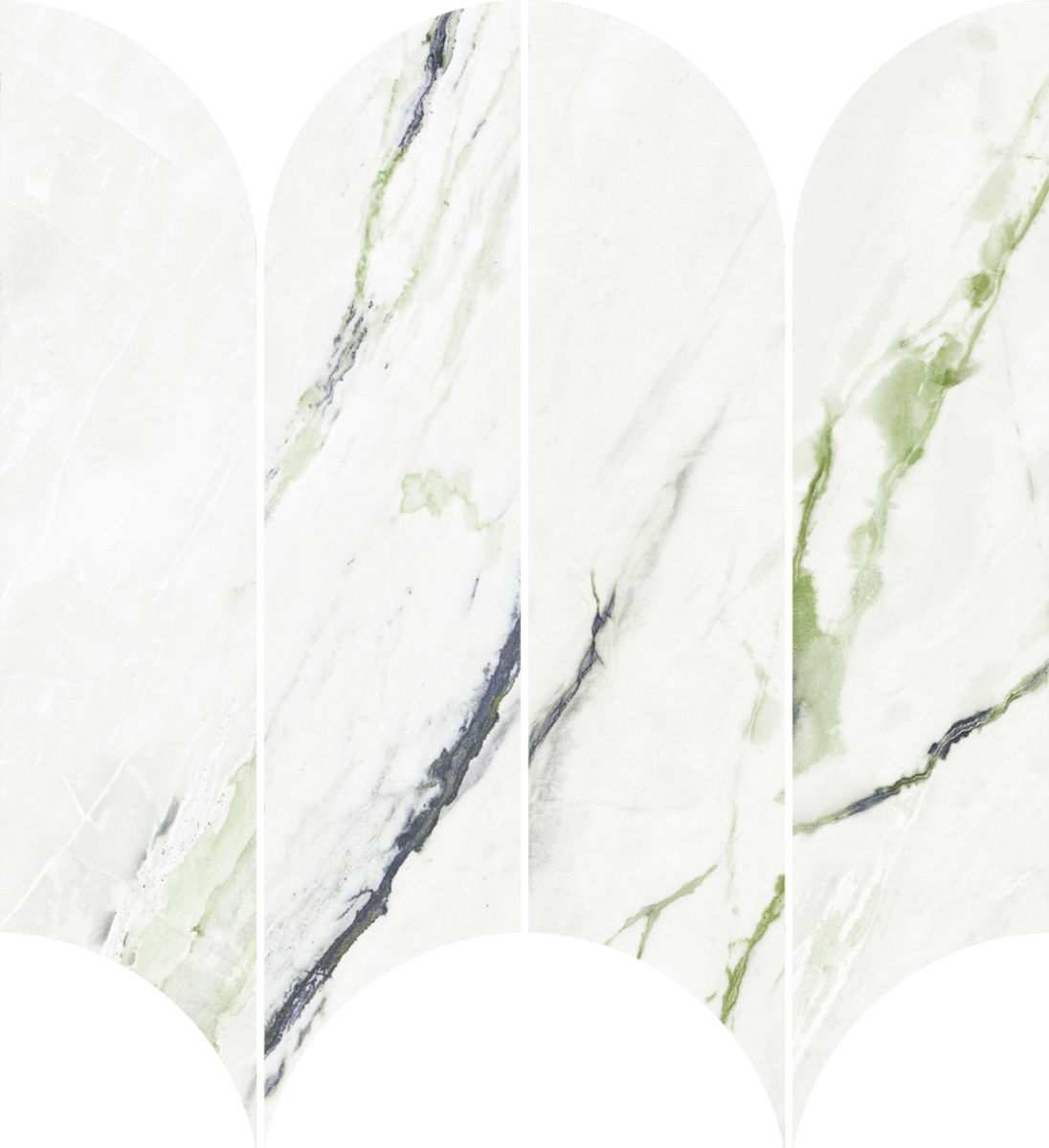 Incanto Calacatta Green Mosaico Ventaglio 28,1X31