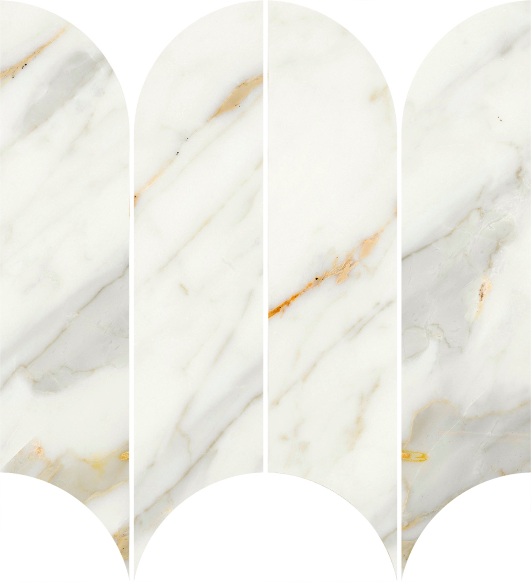 Incanto Calacatta Michelangelo Glossy Mosaico Ventaglio 28,1X31