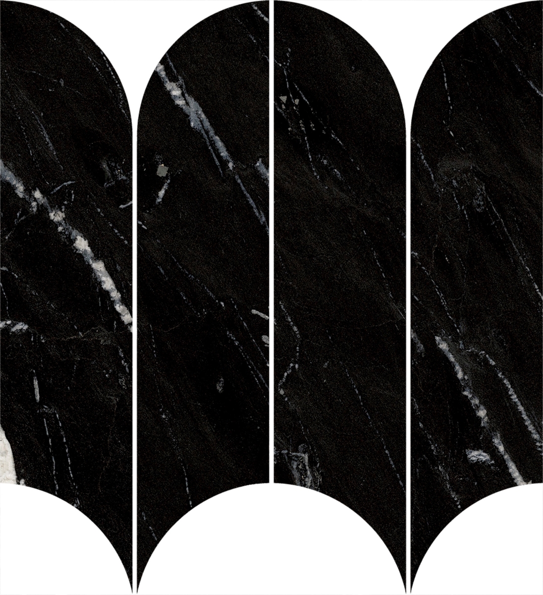 Incanto Sky Black Glossy Mosaico Ventaglio 28,1X31