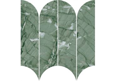 Incanto Verde Antigua Glossy Mosaico Ventaglio 28,1X31