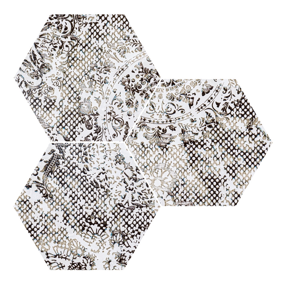 Inedita White Nat. Hexagon 25x29