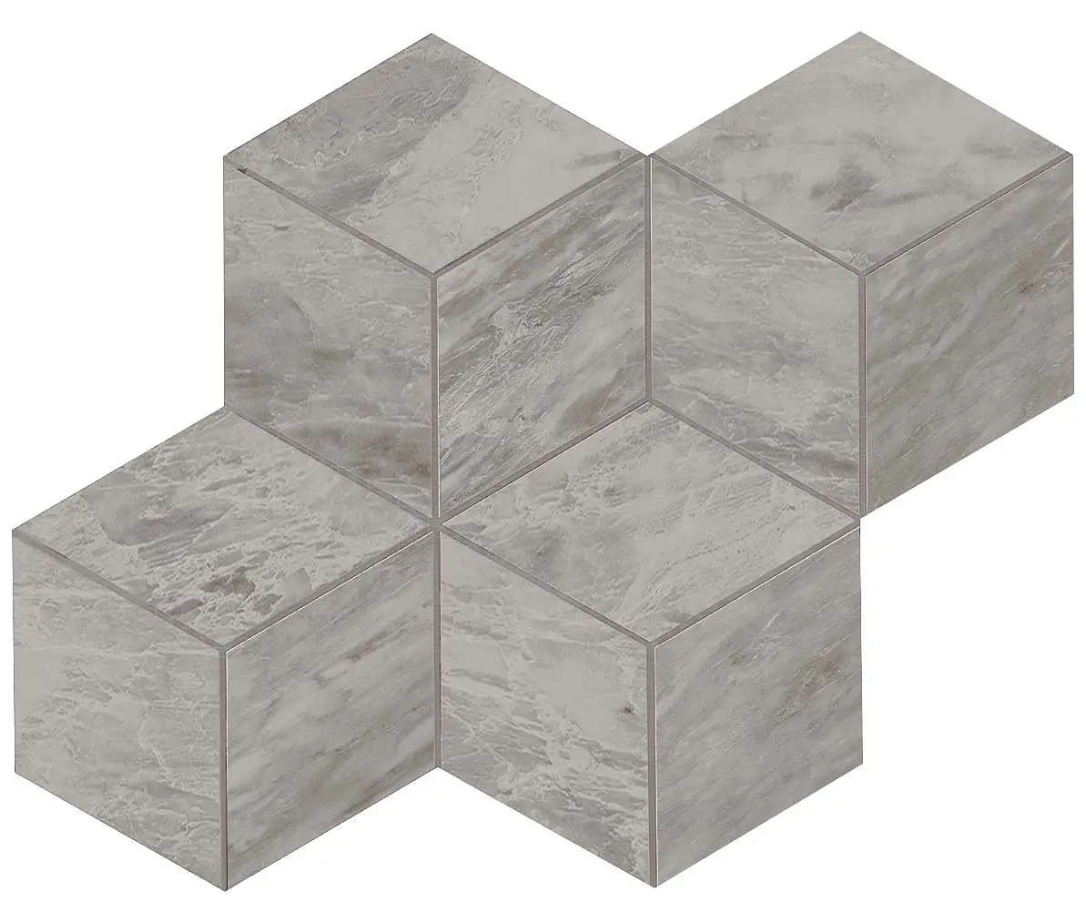 Marvel Bardiglio Grey Mosaico Esag Lapp 30×35