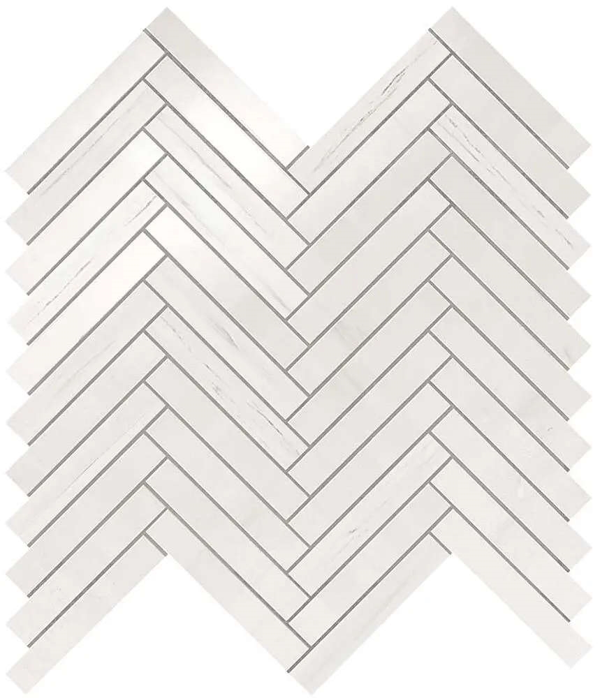 Marvel Bianco Dolomite Herringbone Wall 30×30,5