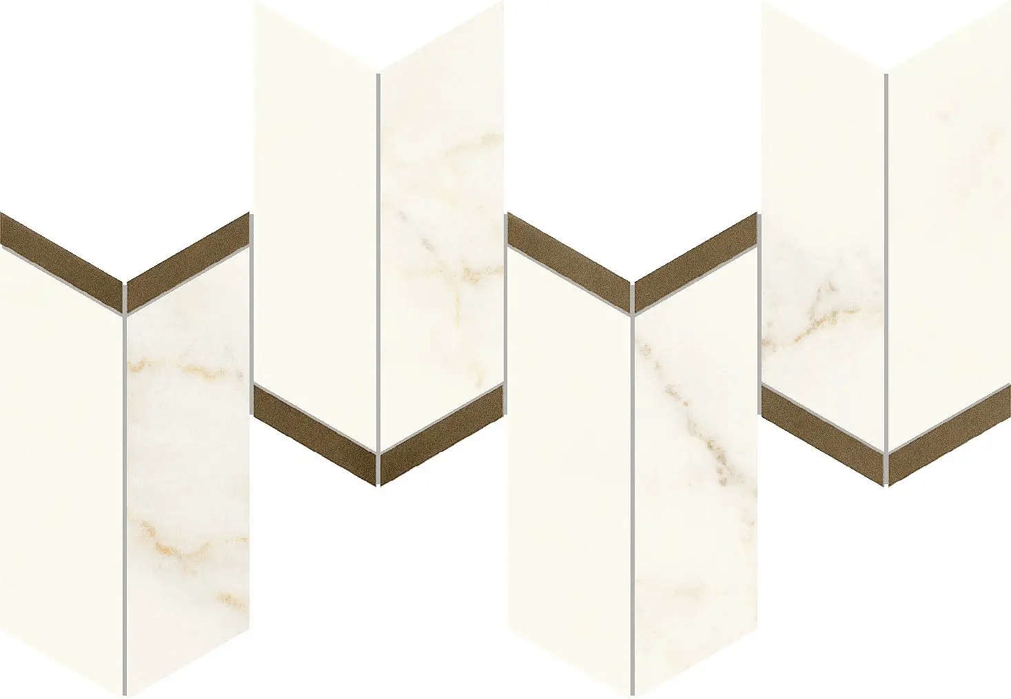 Marvel Calacatta Apuano Mosaico Chevron Lappato 19,2×46,3