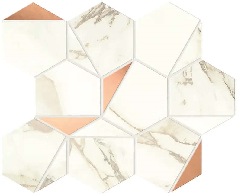 Marvel Calacatta Imperiale Gold Hex Shiny 25,1×29