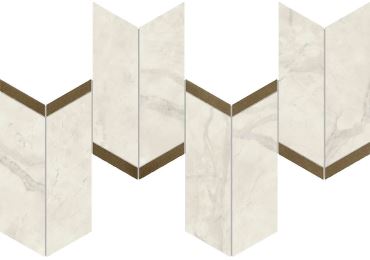Marvel Calacatta Perla Mosaico Chevron Lappato 19,2×46,3