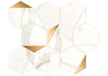 Marvel Calacatta Prestigio Gold Hex Shiny 25,1×29