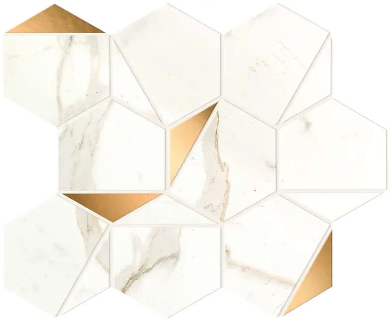 Marvel Calacatta Prestigio Gold Hex Shiny 25,1×29