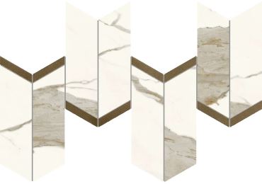 Marvel Calacatta Sublime Mosaico Chevron Lappato 19,2×46,3