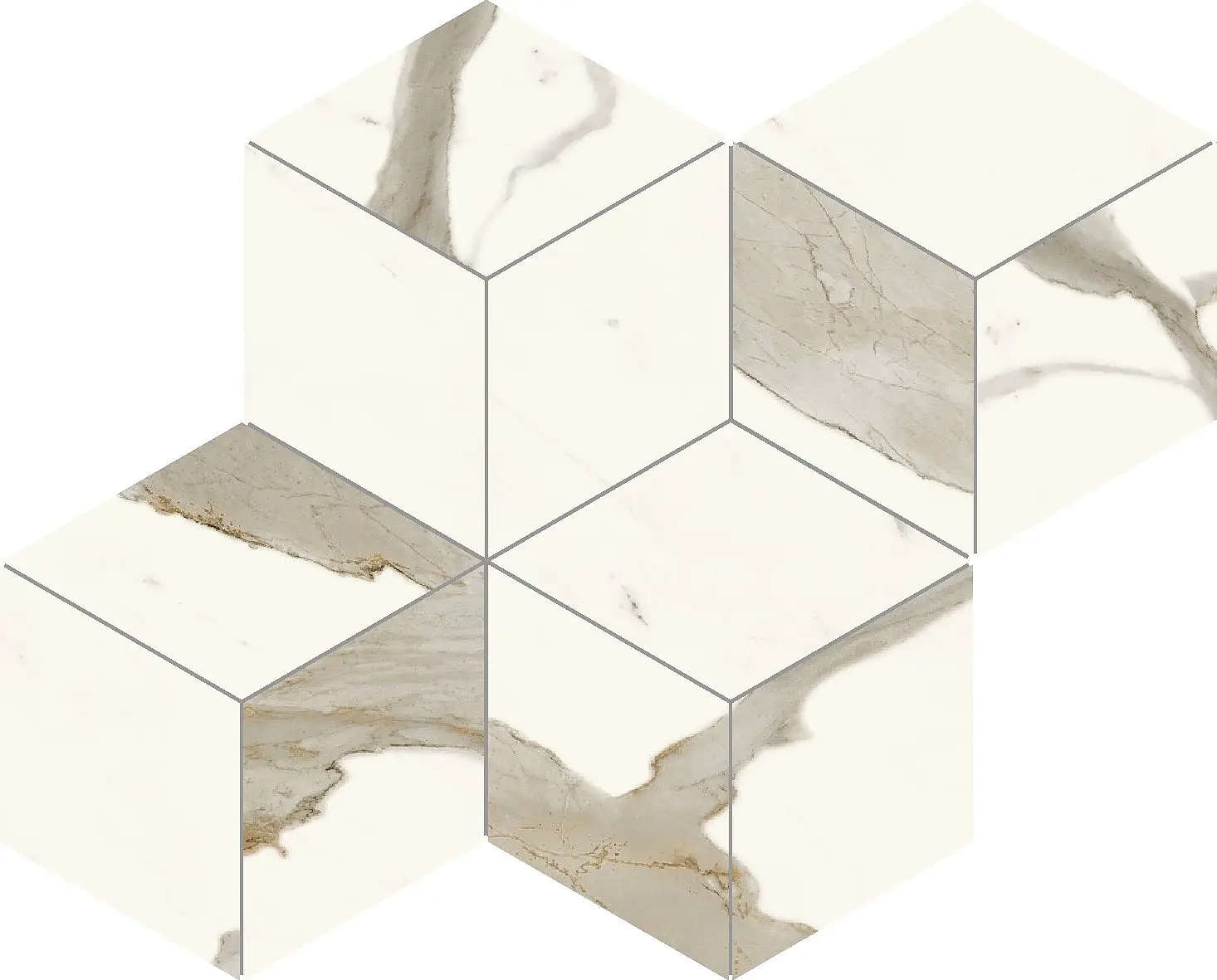 Marvel Calacatta Sublime Mosaico Esagono Silk 30×35
