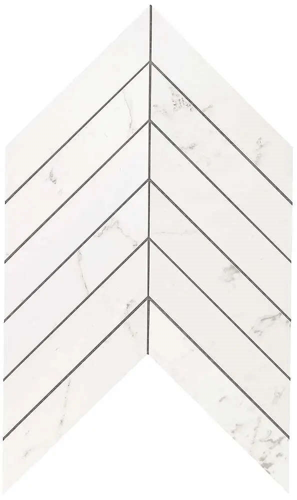 Marvel Carrara Pure Chevron Wall 25×30,5