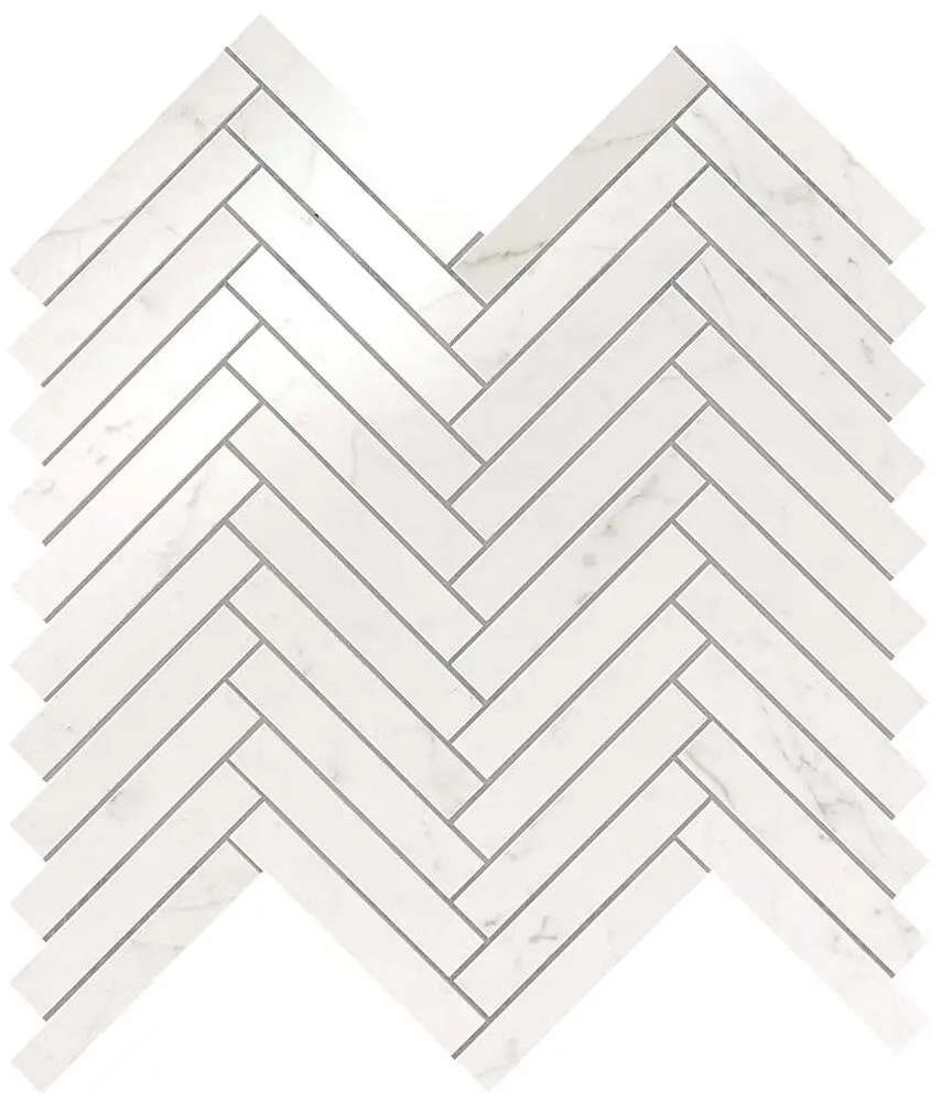 Marvel Carrara Pure Herringbone Wall 30×30,5