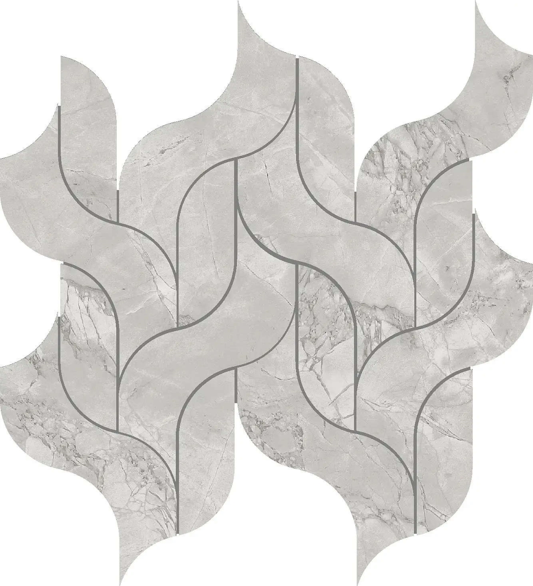 Marvel Grey Cloud Mosaico Waterfall Lappato 27,7×30,5