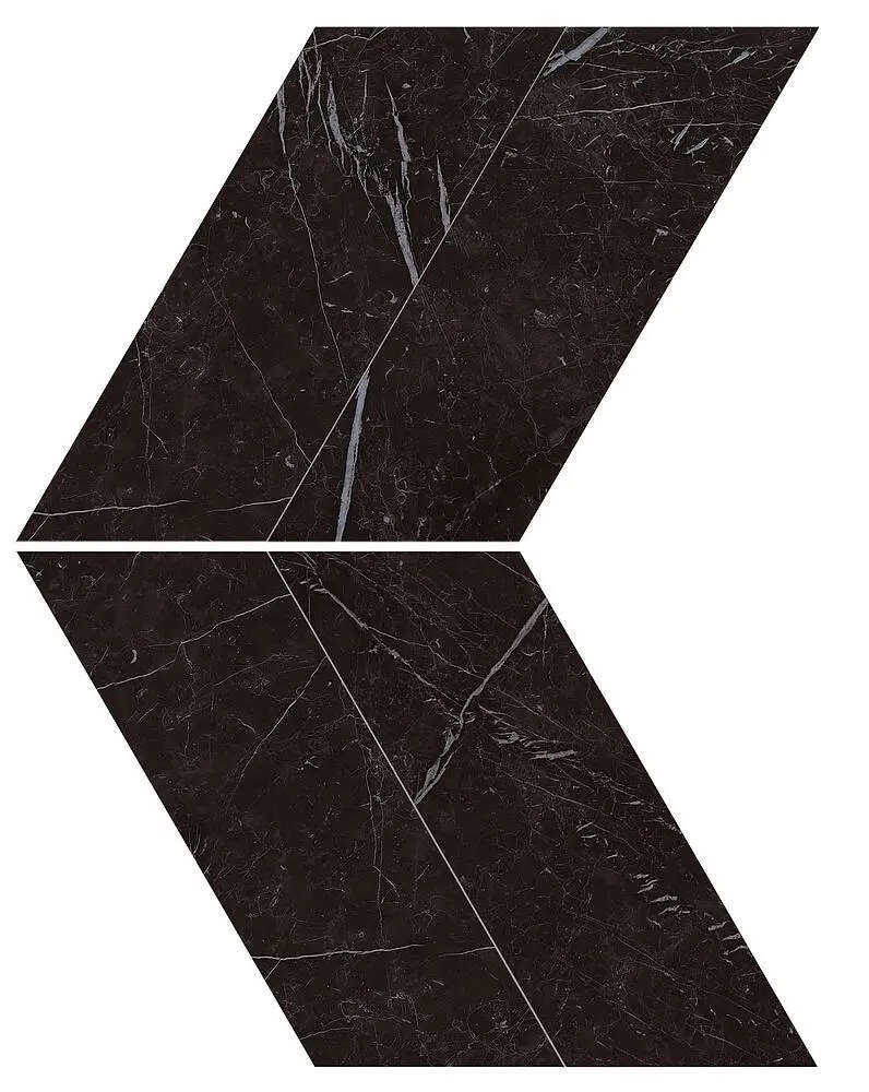 Marvel Nero Marquina Chevron Lappato 22,5×22,9